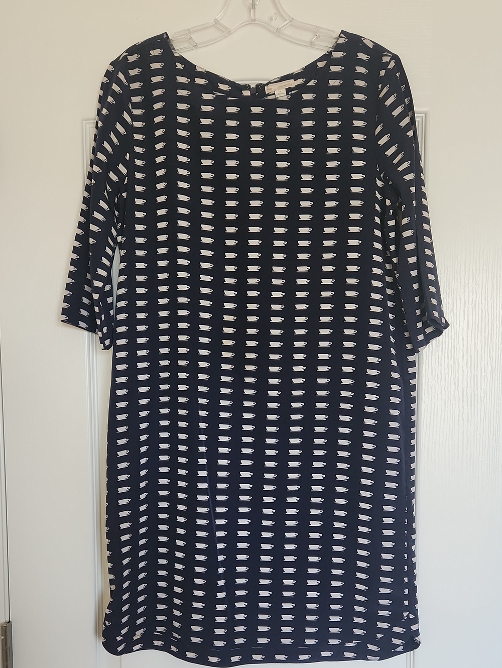 GAP Navy Shift Dress with White Micro-Print